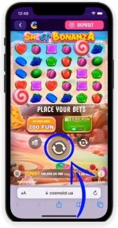 Start the game in Sweet Bonanza 1000