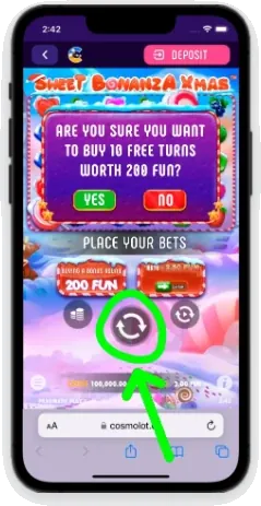 Use the Tumble feature in Sweet Bonanza Xmas